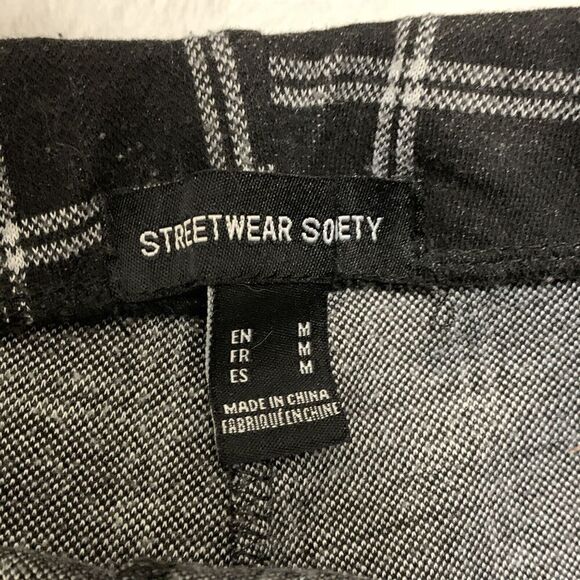 Streetwear Society Plaid Leggings Women's Medium Flare Boot Split Hem - Picture 4 of 7